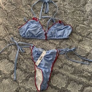 NWT PINK Frankie’s Bikinis Reign bottom and top